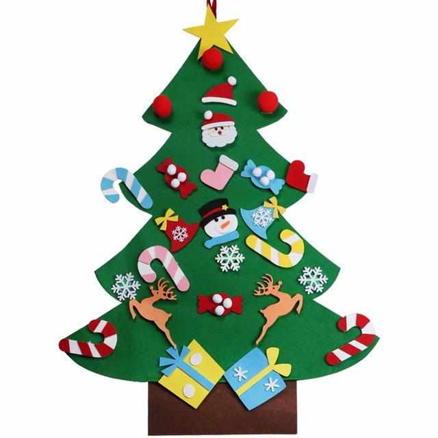 Kids DIY Christmas Felt Tree with Ornaments-Holiday Ornament display and Stand-Golonzo