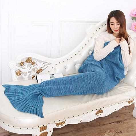 Handmade Knitting Mermaid Tail Blanket-Blankets-Golonzo