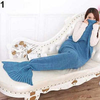 Handmade Knitting Mermaid Tail Blanket-Blankets-Golonzo