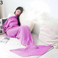 Handmade Knitting Mermaid Tail Blanket-Blankets-Golonzo
