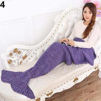 Handmade Knitting Mermaid Tail Blanket-Blankets-Golonzo