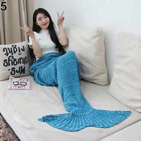 Handmade Knitting Mermaid Tail Blanket-Blankets-Golonzo