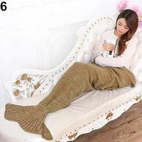 Handmade Knitting Mermaid Tail Blanket-Blankets-Golonzo
