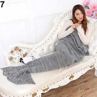 Handmade Knitting Mermaid Tail Blanket-Blankets-Golonzo