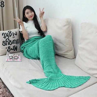 Handmade Knitting Mermaid Tail Blanket-Blankets-Golonzo