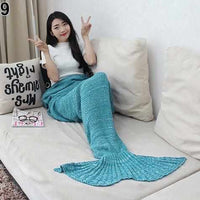 Handmade Knitting Mermaid Tail Blanket-Blankets-Golonzo