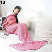 Handmade Knitting Mermaid Tail Blanket-Blankets-Golonzo