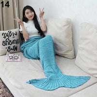 Handmade Knitting Mermaid Tail Blanket-Blankets-Golonzo