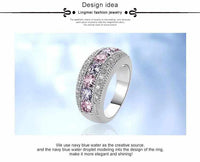 Pink CZ Tourmaline Silver Color Ring-ring-Golonzo