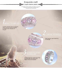 Pink CZ Tourmaline Silver Color Ring-ring-Golonzo