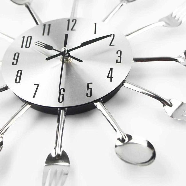 Cutlery Metal Kitchen Wall Clock-Wall Clocks-Golonzo