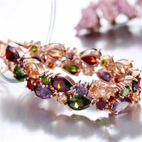 Gold Pleated Clear Cubic Zircon Bracelet-Bracelet-Golonzo