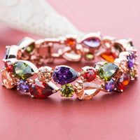 Gold Pleated Clear Cubic Zircon Bracelet-Bracelet-Golonzo