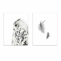 Nordic Owl Wall Art Canvas Painting-paint-Golonzo