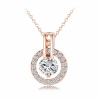 Wedding Rose Gold Color Necklace and Earring Set-Necklace-Golonzo