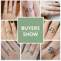Silver Little Cat & Heart Ring-ring-Golonzo