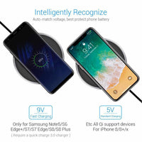 Qi Wireless Charger, 10W Fast Charger Alloy Base Low Temperature-mobile phone accessories-Golonzo