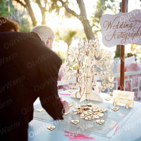 Wedding Guest Book Wooden Hearts Tree-Wedding Ceremony Supplies-Golonzo