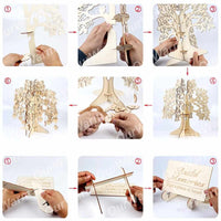 Wedding Guest Book Wooden Hearts Tree-Wedding Ceremony Supplies-Golonzo