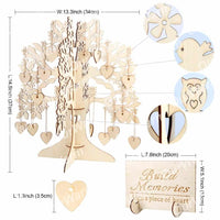 Wedding Guest Book Wooden Hearts Tree-Wedding Ceremony Supplies-Golonzo