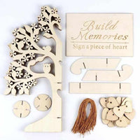 Wedding Guest Book Wooden Hearts Tree-Wedding Ceremony Supplies-Golonzo