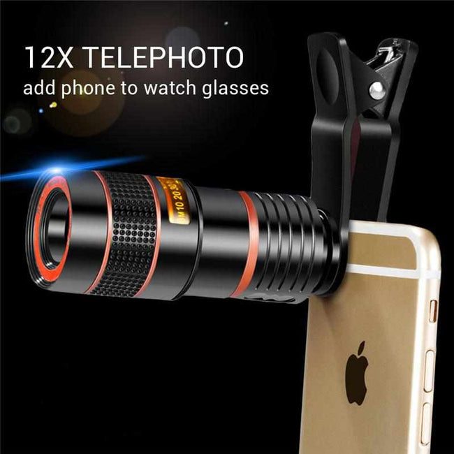 Universal 8X 12X Zoom Cell Phone Telescope Lens-Mobile Phone Camera Accessories-Golonzo