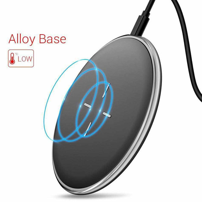 Qi Wireless Charger, 10W Fast Charger Alloy Base Low Temperature-mobile phone accessories-Golonzo