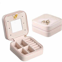 Women's Earring and Jewelry Case With Makeup Mirror-Jewelry Holders-Golonzo