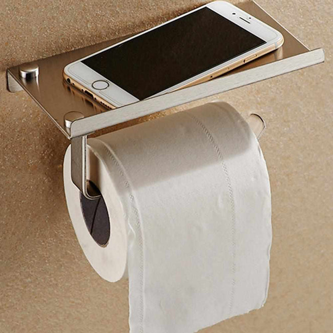 Toilet Roll Paper Holder with Mobile Phone Storage-Toilet Paper Holders-Golonzo