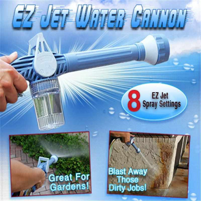8 in 1 EZ Jet Adjustable Water Cannon-garden hose spray nozzle-Golonzo