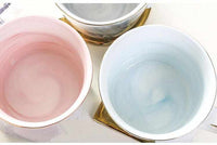 Handpainted Gold Monogram Natural Marble Porcelain Coffee Mug-Coffee and Tea Cups-Golonzo