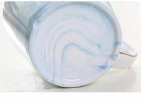 Handpainted Gold Monogram Natural Marble Porcelain Coffee Mug-Coffee and Tea Cups-Golonzo