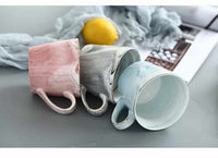 Handpainted Gold Monogram Natural Marble Porcelain Coffee Mug-Coffee and Tea Cups-Golonzo