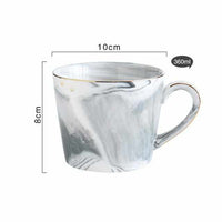 Handpainted Gold Monogram Natural Marble Porcelain Coffee Mug-Coffee and Tea Cups-Golonzo