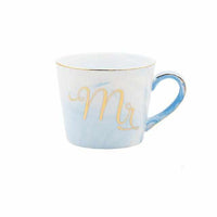 Handpainted Gold Monogram Natural Marble Porcelain Coffee Mug-Coffee and Tea Cups-Golonzo