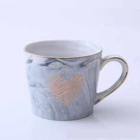 Handpainted Gold Monogram Natural Marble Porcelain Coffee Mug-Coffee and Tea Cups-Golonzo