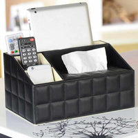 Luxury PU Leather Remote Control Storage Boxes-Desktop Storage Box-Golonzo