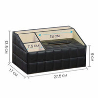 Luxury PU Leather Remote Control Storage Boxes-Desktop Storage Box-Golonzo