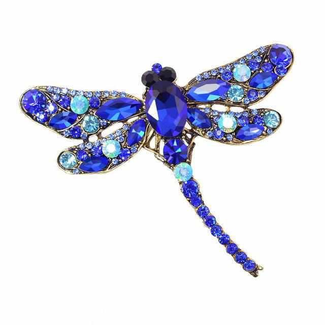 Crystal Vintage Dragonfly Brooches-Brooches & Lapel Pins-Golonzo