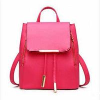 Women High Quality PU Leather Backpack / School Candy Color Bags For Teenagers Girls-Backpacks-Golonzo