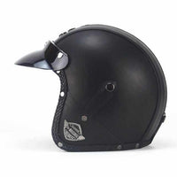 PU Leather 3/4 Vintage Motorcycle Helmet - Include/Exclude Goggle Mask-Motorcycle Helmets-Golonzo