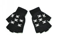 Skeleton Skull Half Finger Gloves Glow In The Dark-Bicycle Gloves-Golonzo