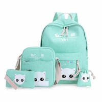 Neko Cat School Bags 4 Pcs/Set - Orthopedic Backpacks for Children-School Bags-Golonzo