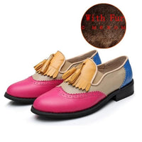 Women oxford Spring shoes genuine leather-Women Shoes-Golonzo