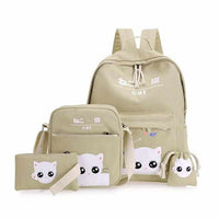 Neko Cat School Bags 4 Pcs/Set - Orthopedic Backpacks for Children-School Bags-Golonzo
