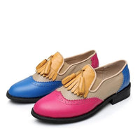 Women oxford Spring shoes genuine leather-Women Shoes-Golonzo