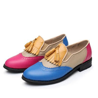 Women oxford Spring shoes genuine leather-Women Shoes-Golonzo