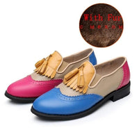 Women oxford Spring shoes genuine leather-Women Shoes-Golonzo