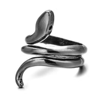 Antique Silver Adjustable Snake Ring for Men and Women-Rings-Golonzo