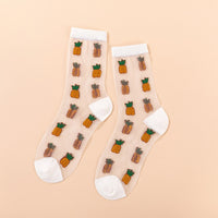 Creative Crystal Silk Tide Socks Funny Sunflowers Vines Flowers Happy Socks Casual-Socks-Golonzo